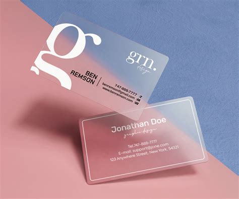 clear plastic business card printing.